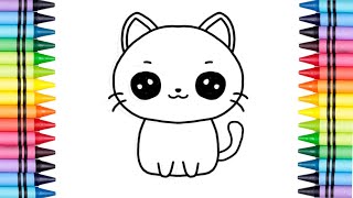 How to draw a cute Kitten with Art by Wady | Easy drawing