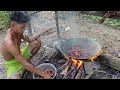 MUKBANG daging Enak !!! Hasil Berburu Dengan Jerat Di Hutan Kalimantan