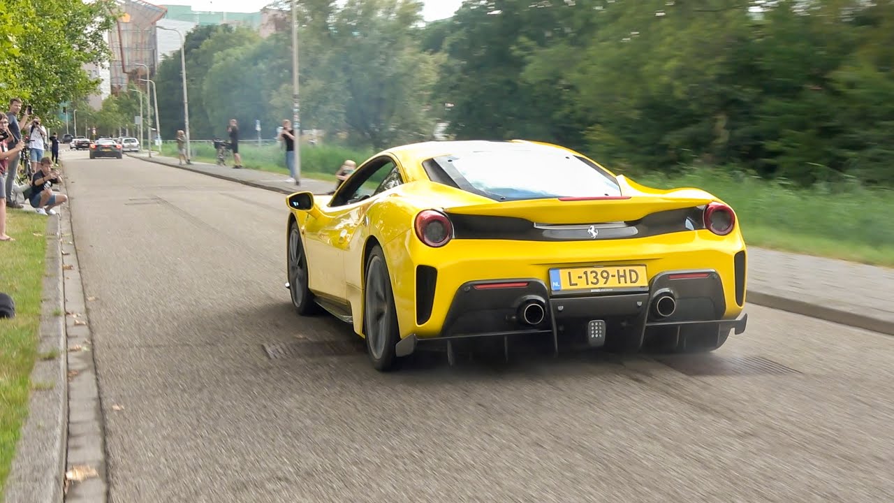 Ferrari 488 Pista - POWERSLIDES, Fast Accelerations And Revs! - YouTube