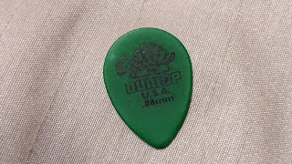 Month-long review of Jim Dunlop Small Teardrop 0.88 Tortex guitar pick - Little Green Pick