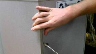 Shred-it box lock bypassed with screw driver