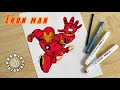 How to draw MARVEL characters Iron Man step by step / Iron Man drawing tutorial