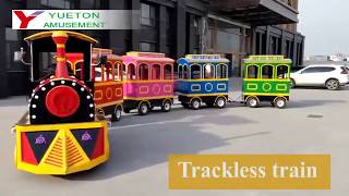 Shopping Mall Amusement Park Ride Electric Battery Operated Wattman Trackless Train 郑州悦童无轨火车游乐设备