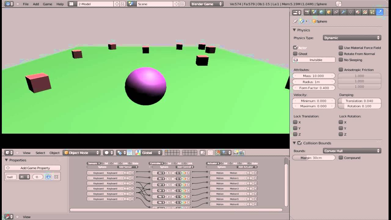 Collision Detection - Blender 3D Game Engine - YouTube