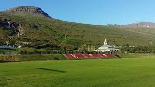 Eskjuvöllur in Eskifjörður east on Iceland | Stadium of KF Fjarðabyggð