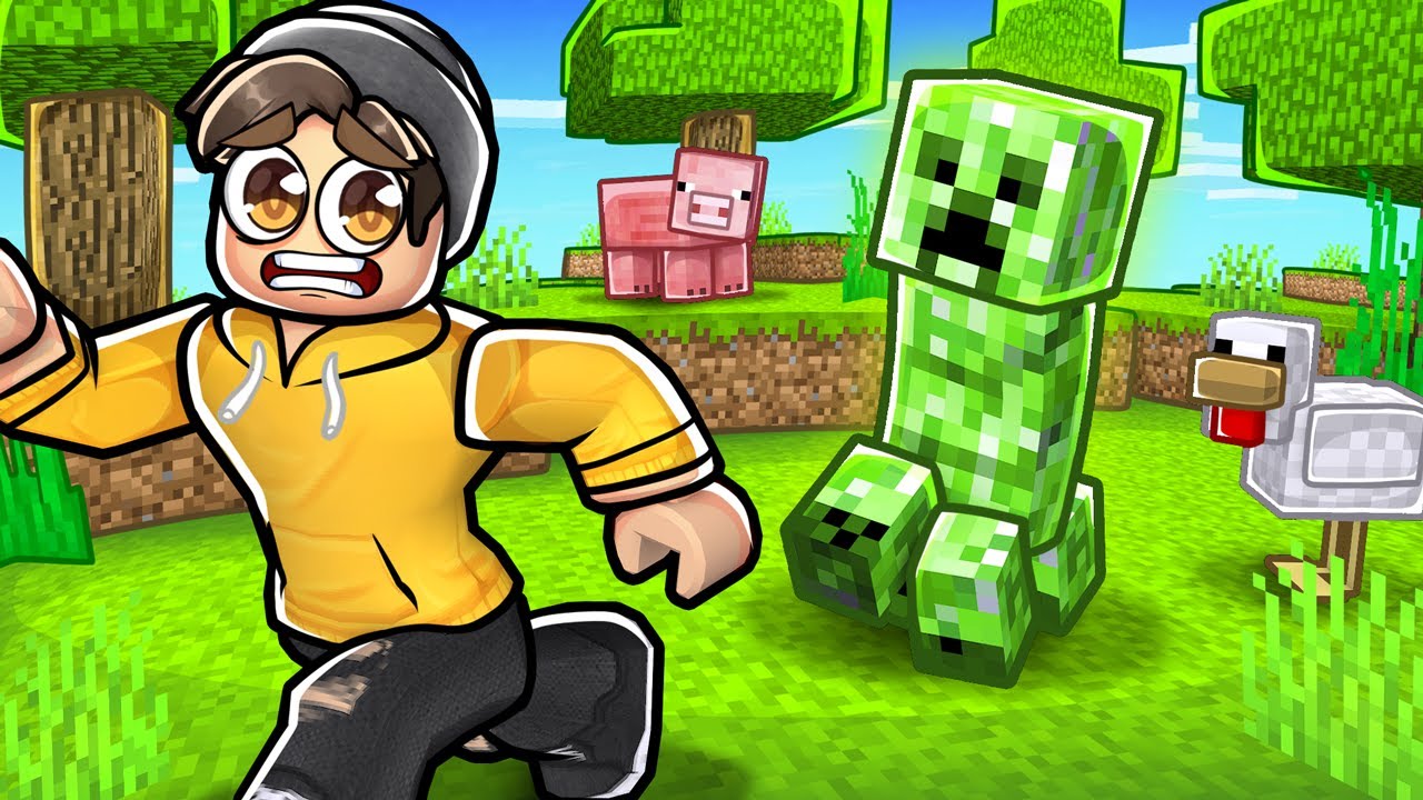 Playing Minecraft In Roblox рџ Youtube