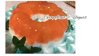 【ひんやり】グレープフルーツヨーグルトゼリー*A day of dessert* pink grape fruit and yogurt jello. 夏にピッタリ冷たいデザート