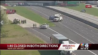 Lanes closed on I-85 after being shut down for obstruction on roadway