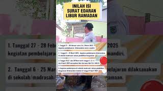 INILAH ISI SURAT EDARAN LIBUR RAMADHAN 2025 #shortsviral #LIBUR #musikremix  #ramadhan