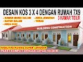 DESAIN KOS KOSAN 3X4 M || Kamar Mandi Dalam, Dapur, Jemuran & Ruang Cuci