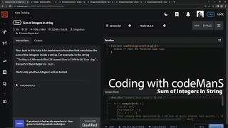 Codewars 7 kyu Sum of Integers in String Javascript