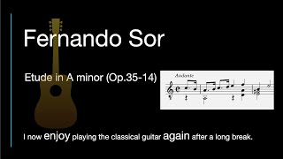 Fernando Sor - Etude in A minor  (Op.35 No.14)【ソル：練習曲 イ短調】