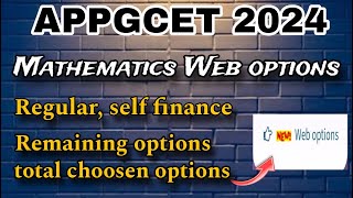 Web options for mathematical sciences appgcet 2024