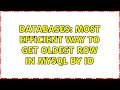 Databases: Most efficient way to get oldest row in MySQL by id (2 Solutions!!)