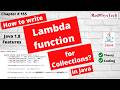 # 155 Java Lambda Expression with Collections | lambda | java | java 8 | java 8 features |RedSysTech