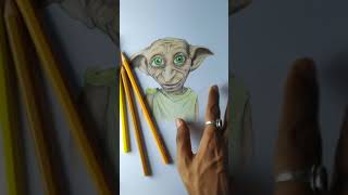 DOBBY DRAWING WITH PENCIL COLORS|harry potter status #harrypotter #shorts #dobby