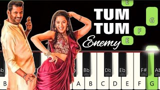 TUM TUM Song 🔥 | Piano tutorial | Piano Notes | Piano Online #pianotimepass #trending #tumtum #enemy