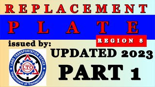 REPLACEMENT PLATE ISSUED BY LTO UPDATED 2023 | LTO REPLACEMENT PLATE UPDATED 2023 | PART 1