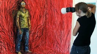 Artist uses people to bring art into new dimensions