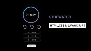 Stopwatch Project In JavaScript | JavaScript Stopwatch