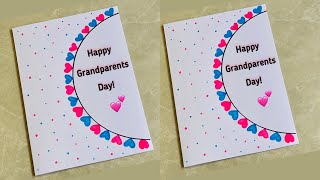White paper Grandparents Day Card🥰without glue & scissors | Easy Greeting Card For Grandparents👵👴