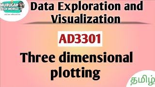 Three dimensional plotting using matplotlib in data exploration and Visualization||AD3301||DEV.