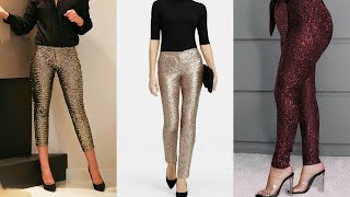 Glitter sequins belted shiny pants#Discover hottest trend fashion