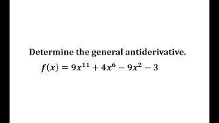 The General Antiderivative of a Polynomial Function