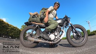 ツーリングキャンプ・アイテム紹介・前編・SR400カフェレーサーで21日間のサバイバルツーリングを終えたミショメンの装備を紹介！