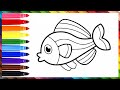 Rainbow Fish Drawing For Kids | Easy Step-by-Step Tutorial