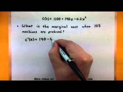 Calculus - Marginal cost Calculus - Marginal cost
