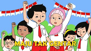 Maju Tak Gentar (Lirik) - Lagu Wajib Nasional Indonesia | Lagu Tema 5 Kelas 4 SD | Vocal Shema