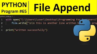 Python Program #65 - Append to a File in Python (File Handling)