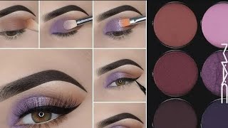 Quick drugstore Purple eyes Makeup Purple Brown Eyes Makeup Bridal  makeup simple look