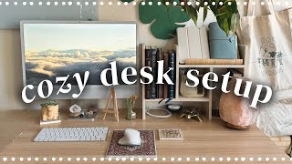 cozy desk setup! aesthetic desk essentials \u0026 decor🌱✨