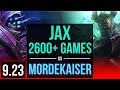 JAX vs MORDEKAISER (TOP) | 2600+ games, KDA 8/1/2, 2 early solo kills | Korea Grandmaster | v9.23