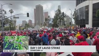 LAUSD worker prepare to continue three-day strike