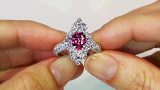 Unheated Ceylon Pink Sapphire Ring 2.10 carats by Kat Florence