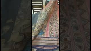 Pen kalamkari on Vidharbha tussar saree!! Ganga Jamuna border #fashion #sareelove #fashionsaree