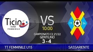 TeamTicino Femminile U15 VS Sassariente (Campionato C2 21/22)