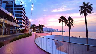 A Morning Sunrise Walk in Benidorm, Spain 4K