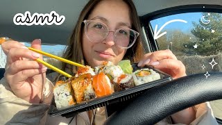 ASMR - SUSHIS \u0026 UPDATE (DANS MA VOITURE)