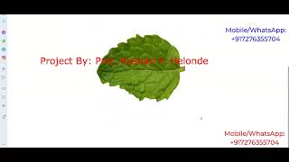 Medicinal Leaf Recognition Using Python Opencv | Leaf Classification Using Image Processing Code
