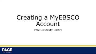 Creating a MyEBSCO Account