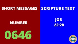 #shortmessage (0646) ON JOB 22:28 || క్లుప్త వర్తమానము – యోబు 22:28