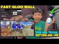 Perfect gloowal tips and tricks setting and all situation use free fire | noob to pro series day 4