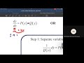 Lecture 1: 3.1 Separable Variables 3.2 Integrating Factor