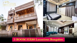 Luxurious 35x60ft. 5 BHK Bungalow With Jodhpur Sandstone Elevation in Jodhpur | Home Tour