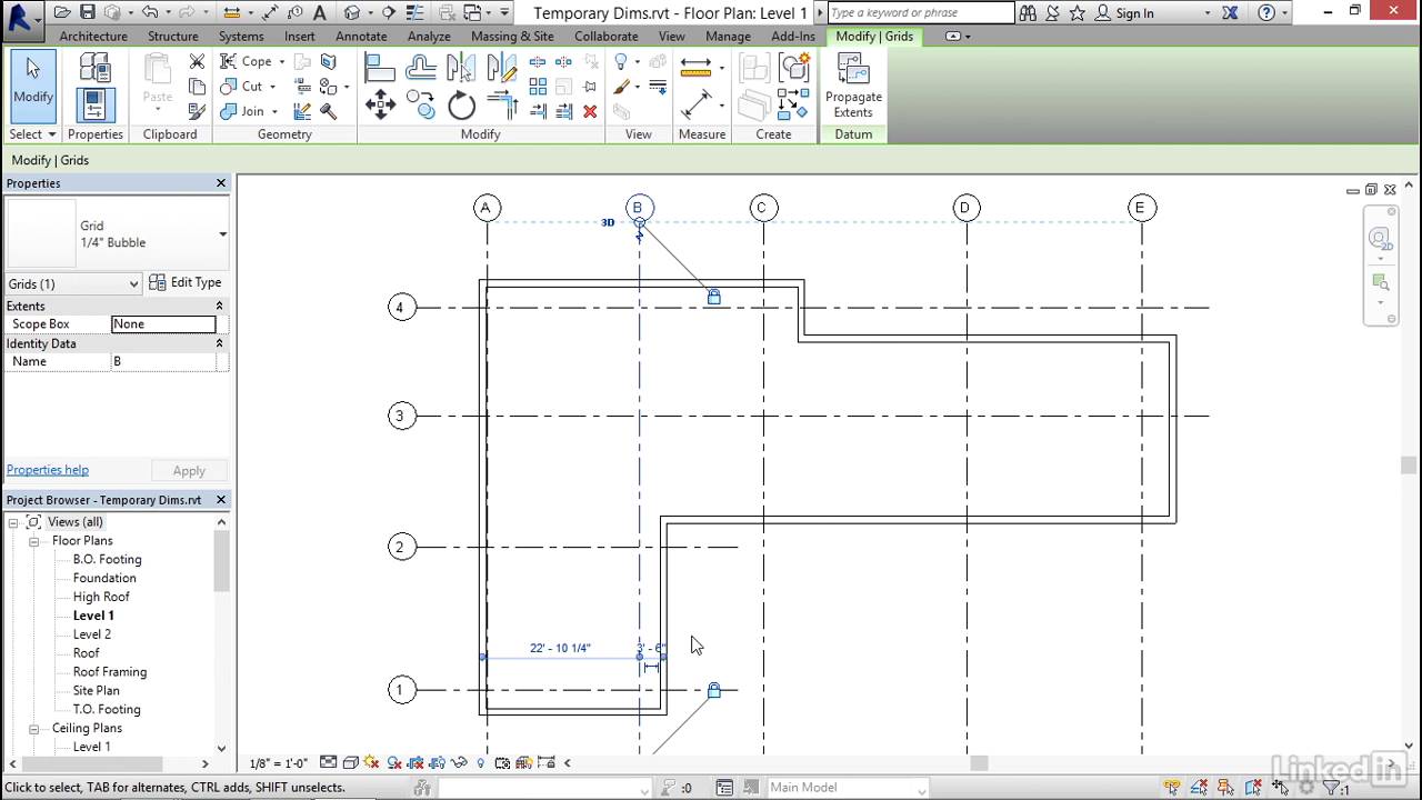 Revit Tutorial - Refinine Using Temporary Dimensions - YouTube