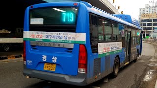 대구(719 경상버스) [한국농어촌공사앞~매천중고등학교앞]구간 18년식 저상 주행영상[1080p] (200123)